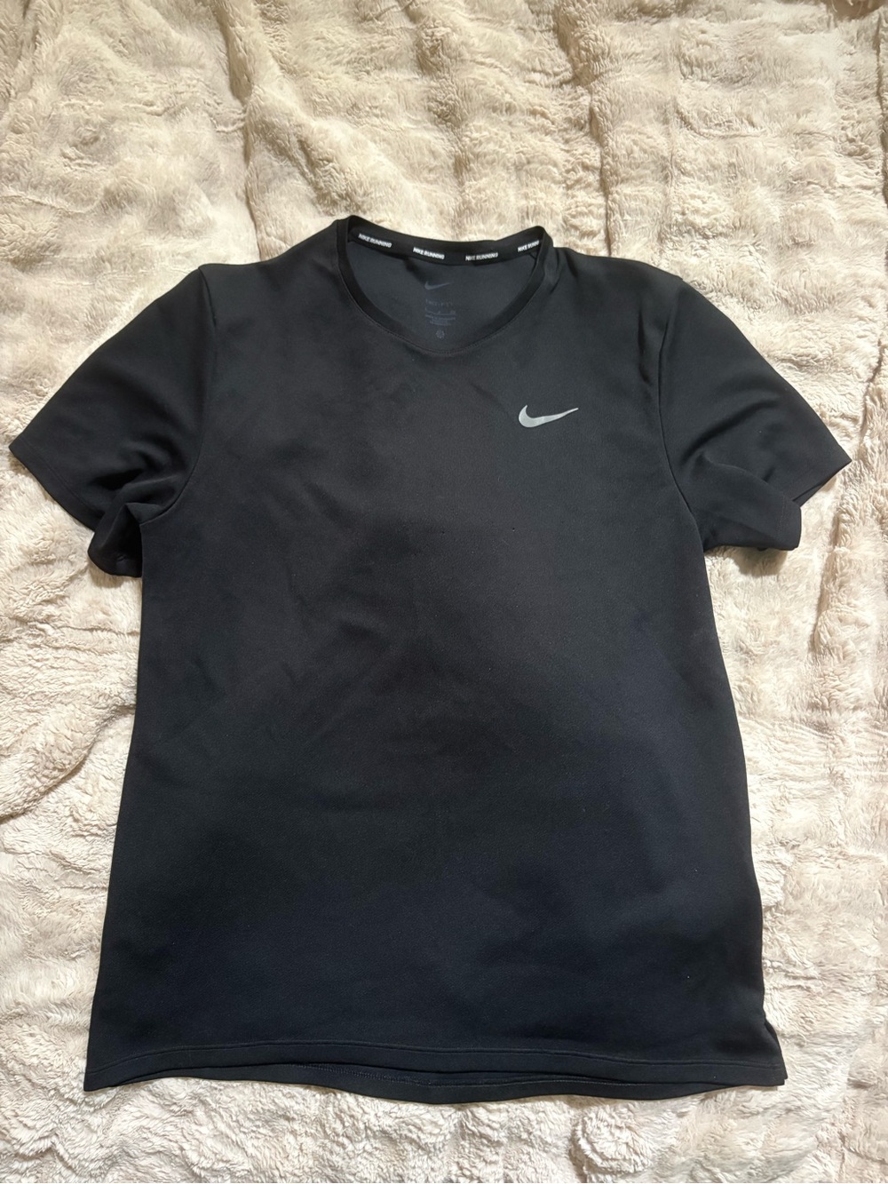 Nike Black Short Sleeve Performance Tee with Silver Swoosh